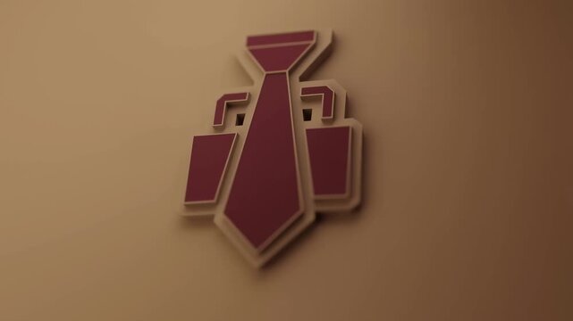 Father's day icon with tie symbol on wall minimalist design for celebrating fathers