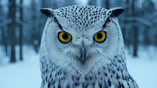 Snowy owl in winter