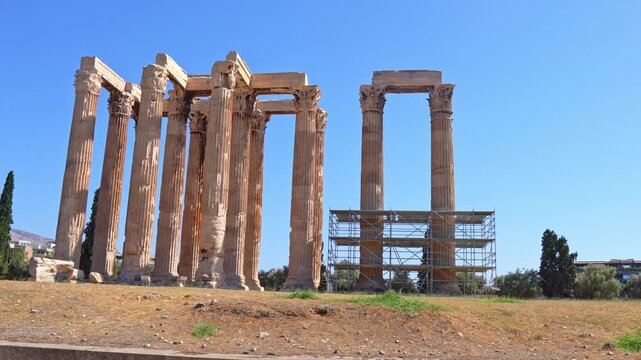 Ancient Temple of Olympian Zeus ruins in Athens, Greece