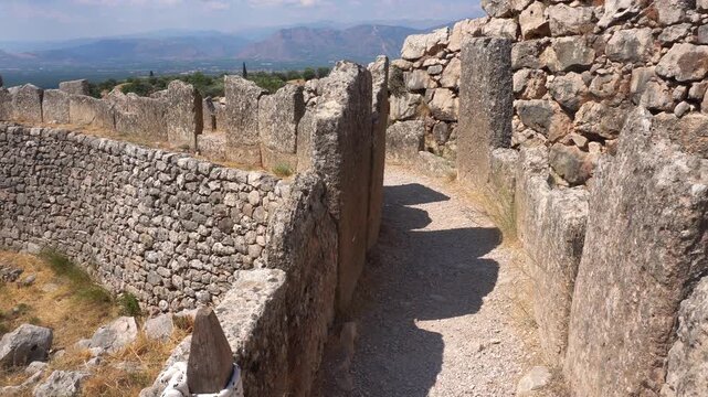Ancient Grave Circle A in Mycenae archaeological site