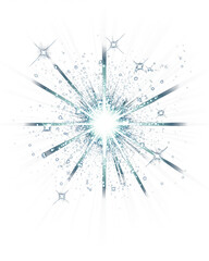 Fototapeta premium Bright, radiant explosion of sparkling light emanating from a central focal point