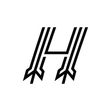 Geometric linear letter H logo with arrow shapes.