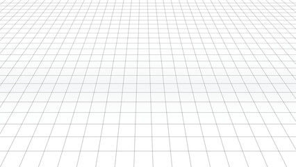 Obraz premium Abstract black and white perspective wireframe grid floor background, Clean geometric backdrop template