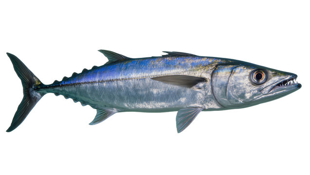 Wahoo fish with sharp teeth and blue metallic scales