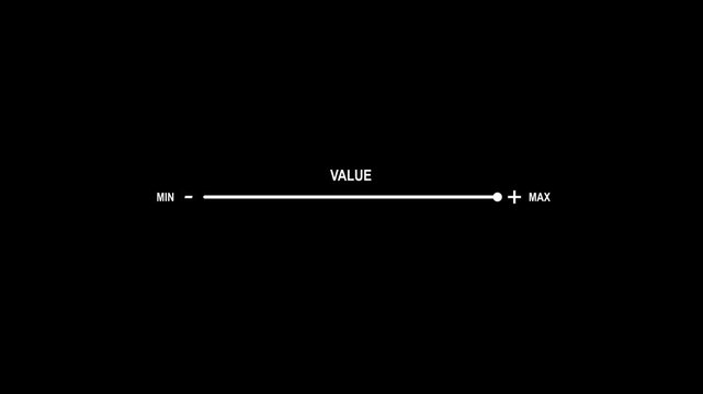value and efficiency concept. Business adjusting virtual slider from min to max, process to increase value and efficiency. The concept of business value added, 4k quality animation video