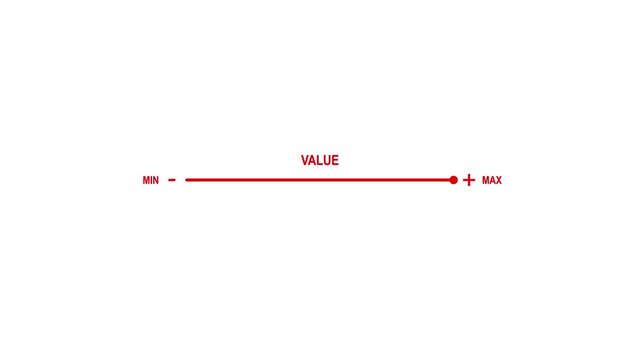 value and efficiency concept. Business adjusting virtual slider from min to max, process to increase value and efficiency. The concept of business value added, 4k quality animation video