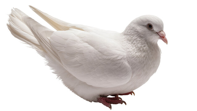 White dove bird with soft feathers and pink beak