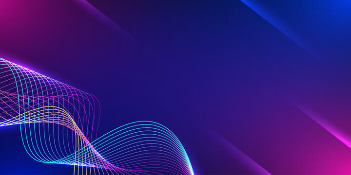 Abstract digital business background with glowing lines neon wave. Design element for technology banners big data visualization and digital communication.
