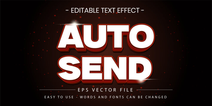 Auto send 3d editable text effect vector illustration