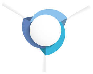 Fototapeta na wymiar Circle diagram with three elements, cycle process or workflow with three steps