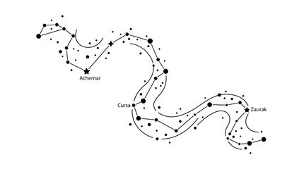 Minimalist black and white star constellation map vector illustration © pecel