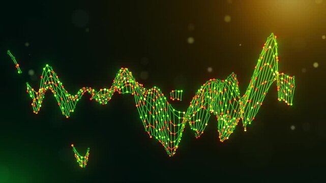 Animated Cuba map reveal created from neural network nodes and flowing data connections with connected intelligence text on a glowing green yellow orange technology background.
