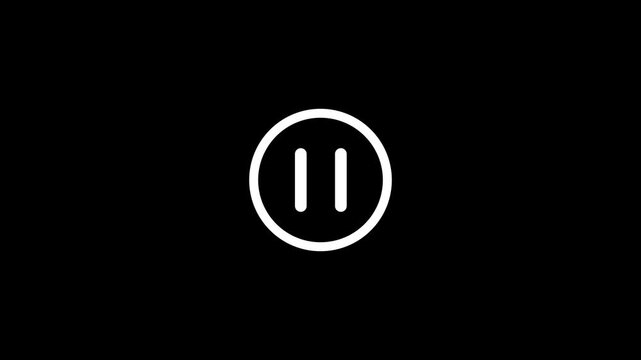 Outline media player play icon video and audio interface 4 k . animation...