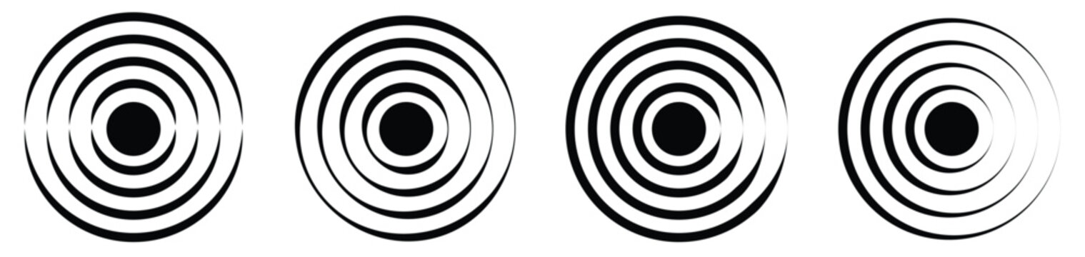 Set of polar grids concentric circles. Wheel of life or habits tracker. Collection of circle diagrams divided on segments. Blank polar graph paper. Vector ..