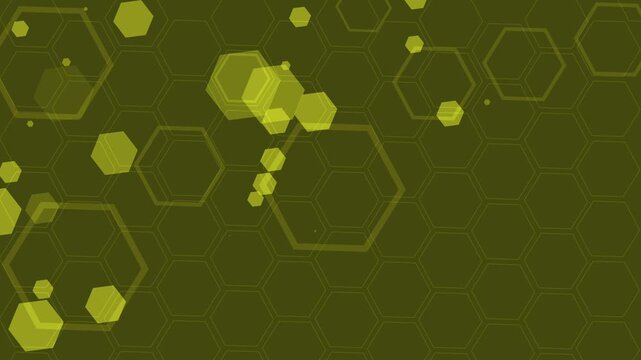 Abstract hexagon pattern background animation floating translucent hex shapes