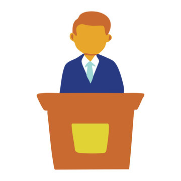 Political Speech and Leadership Podium Icon