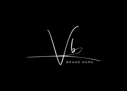 VB letter beauty cursive handwriting logo. vector logo| abstract logo| minimalist logo| brand identity| calligraphy design.
