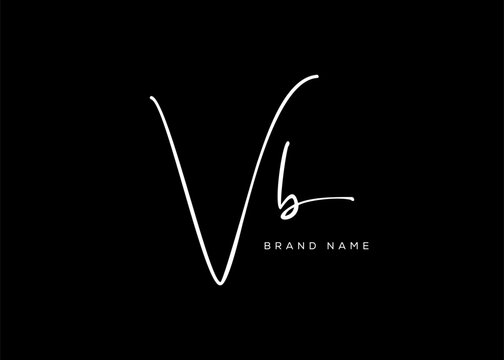 VB letter beauty cursive handwriting logo. vector logo| abstract logo| minimalist logo| brand identity| calligraphy design.