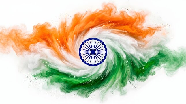 India independence day celebrations with tricolor smoke effect