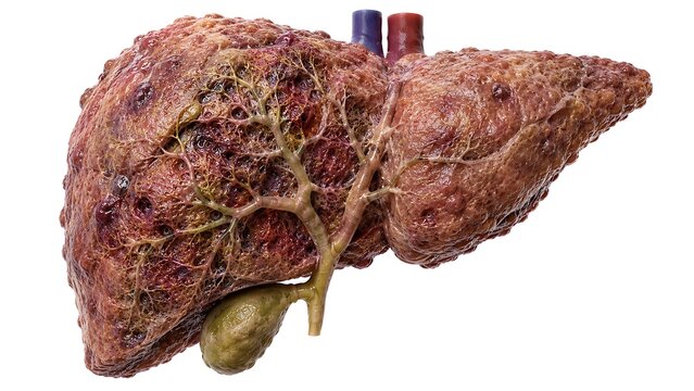 Advanced Primary Sclerosing Cholangitis with Severe Bile Duct Fibrosis, Cholestatic Liver Damage and End-Stage Liver Disease, Medical Illustration