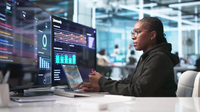 Cybersecurity Analyst Scans Laptop For Threat Detection