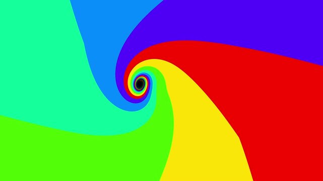 multicolored spiral featuring a hypnotic effect with many random colors that rotates continuously creating a disorienting sensation of dizziness and motion