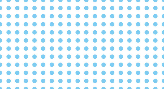 Seamless Light Blue Polka Dot Pattern Background, Cute Pastel Blue Circles, Simple Geometric Vector Wallpaper