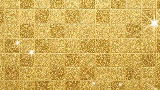 Golden glitter checkered background with shimmering sparkles