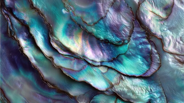 Abstract iridescent abalone shell texture background