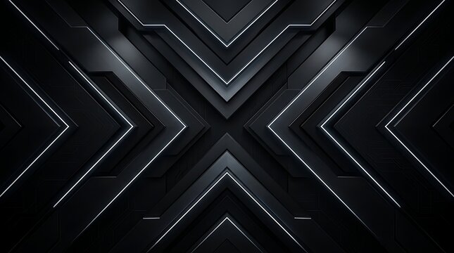 Futuristic black tech geometric pattern background