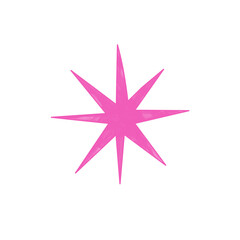 Fototapeta premium pink abstract star burst sparkle doodle element illustration star, sparkle, magic, cosmic, cute, and hand drawn scrapbook clip art