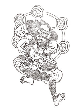 雷神　線画　その1