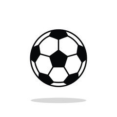 Fototapeta premium Vector illustration of black and white soccer ball isolated on light gray shadow background
