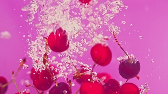 pink water splash with lychee