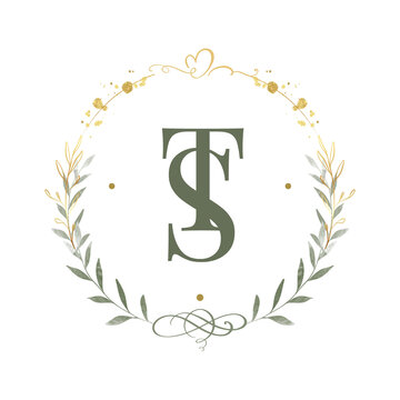 black and white ribbon with flowers TS logo PNG