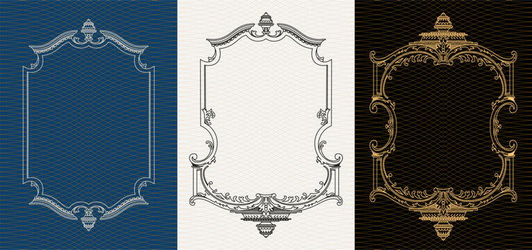 Luxury frame invitation card background vector. Elegant classic antique design, gold lines t, sparkle on black background. Premium design illustration for gala card, grand opening, art deco, magazine.
