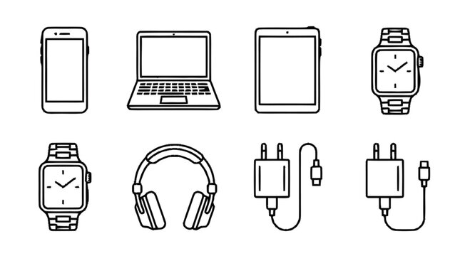 A collection of various electronic devices and gadgets on display