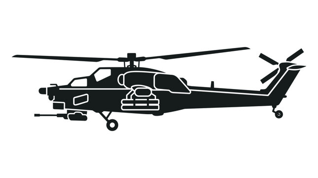 Attack Helicopter Silhouette Icon