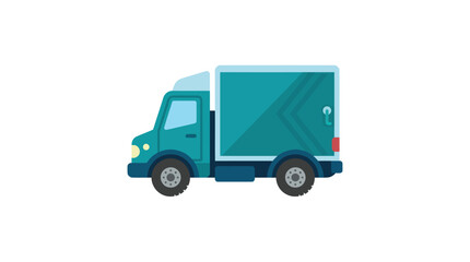 Fototapeta premium Teal delivery truck with box.