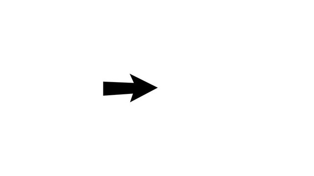 Black arrow pointing right on white background direction indicator right pointing simple minimalistic navigation symbol
