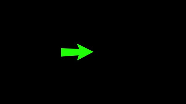 Green arrow pointer on black background directional indicator neon arrow bright green directional arrow