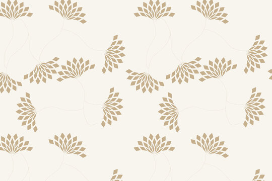 Art nouveau dandelion fan seamless pattern for feminine loungewear