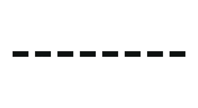 Rectangular block silhouette on dashed line black and white graphic