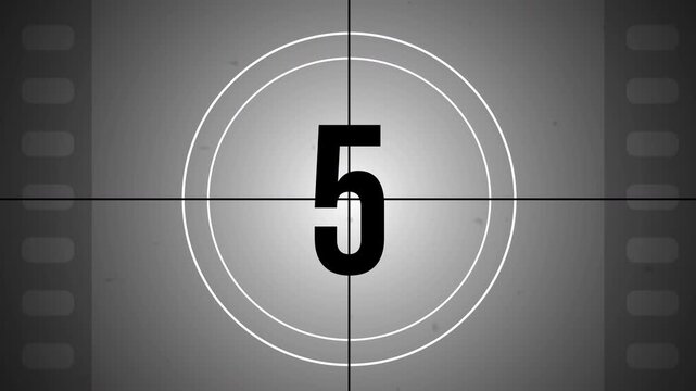old movie style countdown glitch effect overlay. old film overlay effect film border overlay scratches. Full HD. 4k
