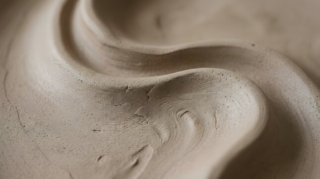 Closeup of Organic Texture Clay with Swirling Artistic Form