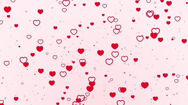 Valentine background animation with Heart flowting. Full HD. 4K