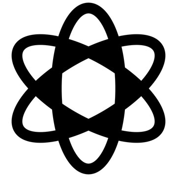 Atheism. Outlined stroke vector icon with black-filled details.