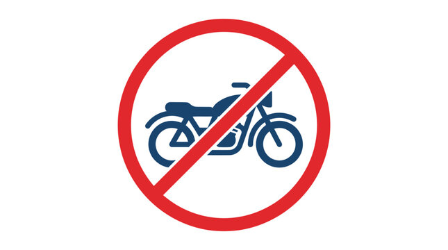 No Motorcycle Traffic Sign Symbol.