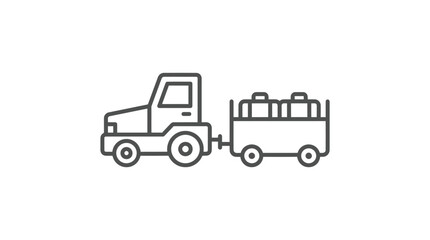 Fototapeta premium Simple line drawing of a tractor.