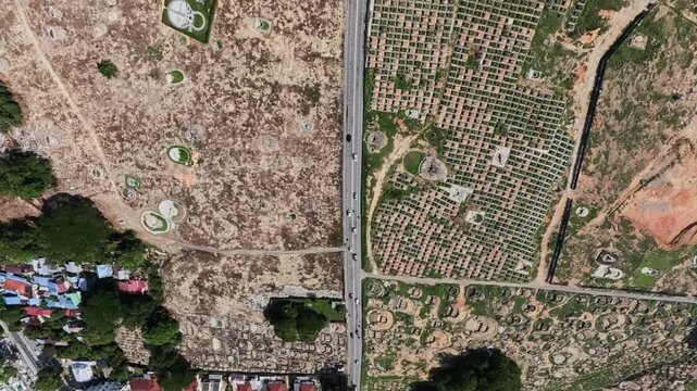 Ultrawide Ground Level View Of Chinese Cemetery
